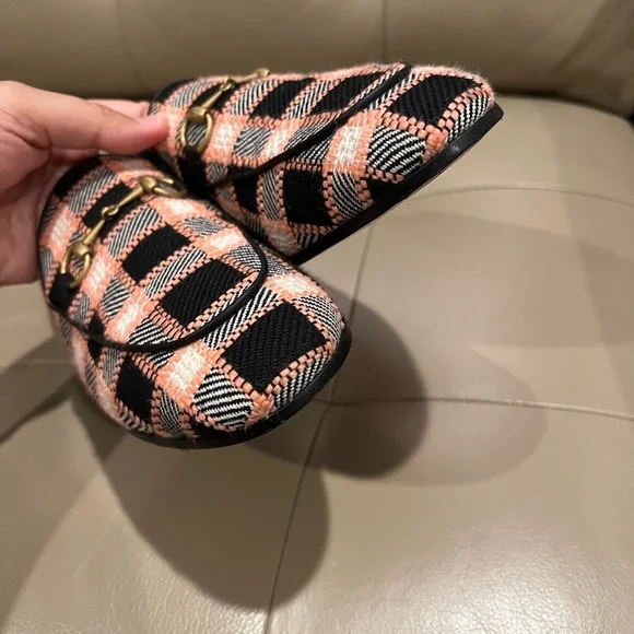 Gucci Jordaan tweed loafers pink and black - Picture 8 of 12